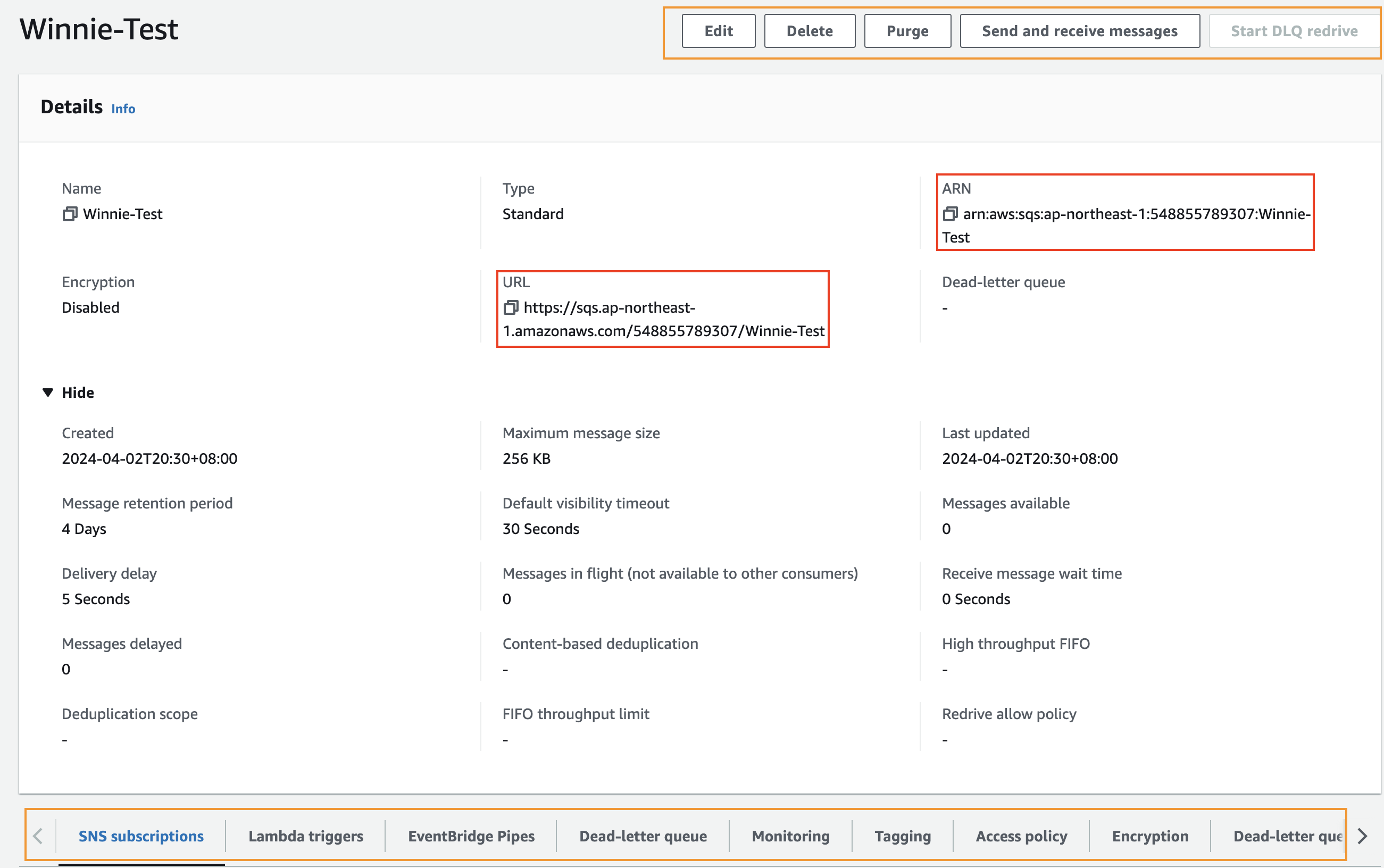 AWS Console Queue